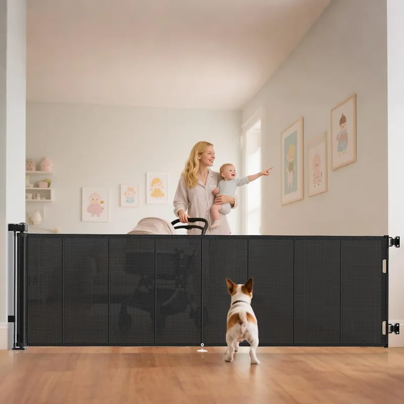 Miumoon 120 inch Retractable Baby Gates 34 inch Tall